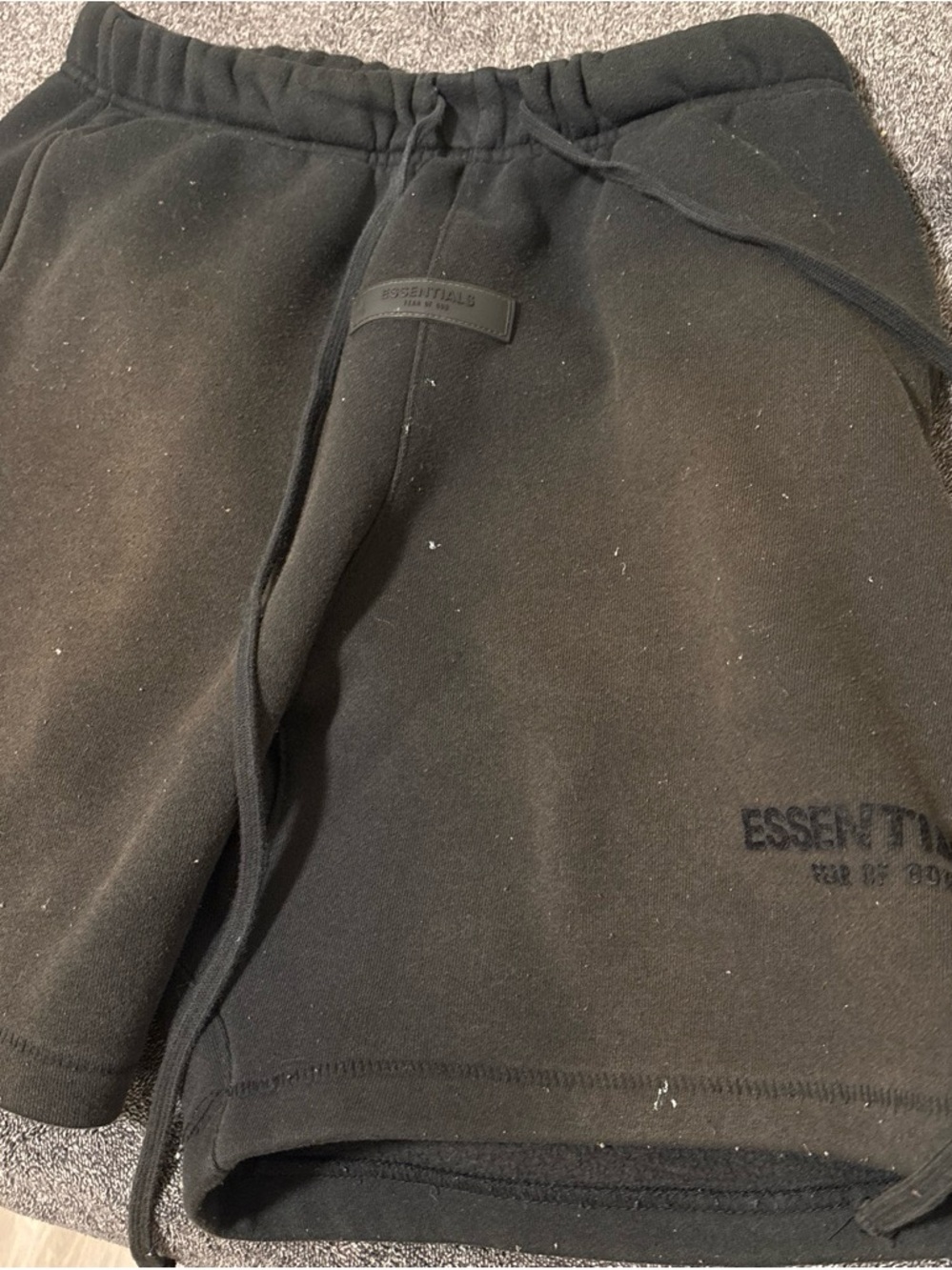 Essentials Black Men's Fleece Athletic Shorts